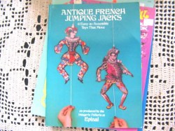 ANTIQUE FRENCH JUMPING JACKS 11 EZ ASSEMBLE MOVING TOYS BOOK UNCUT